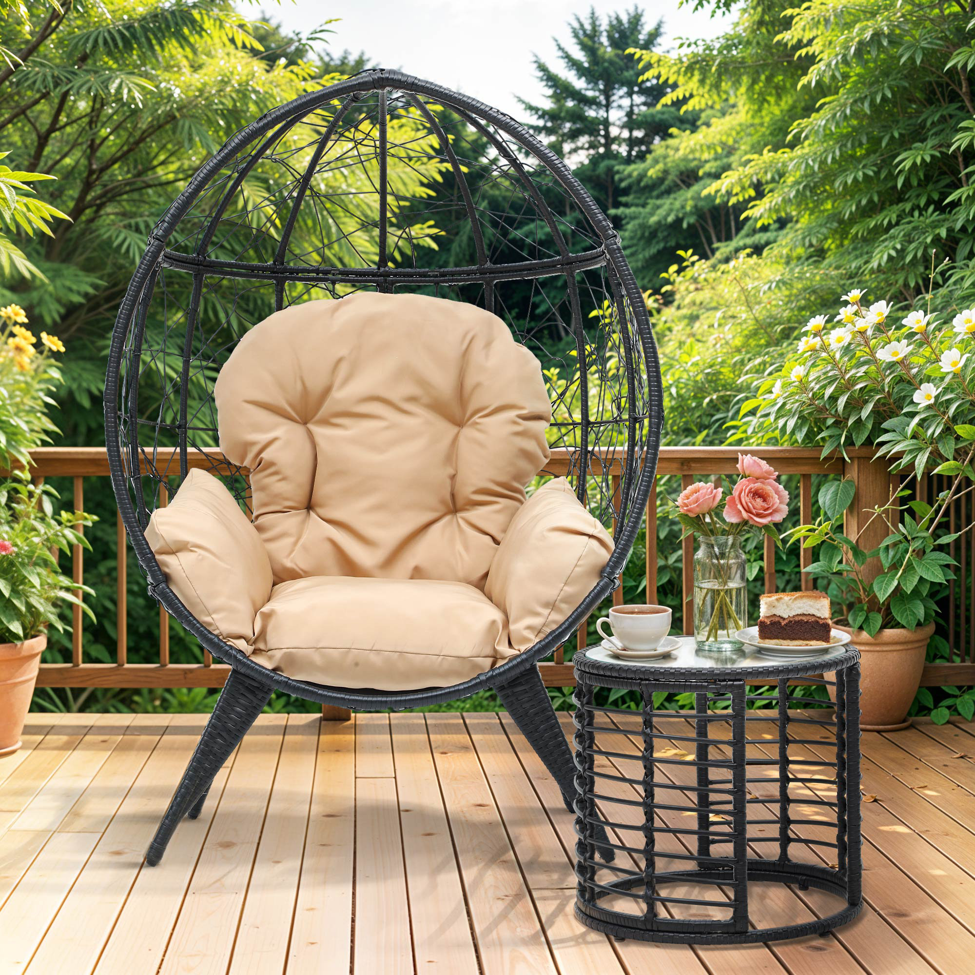 Dakota Fields Aadaya 1 Person Egg Chair with Stand | Wayfair